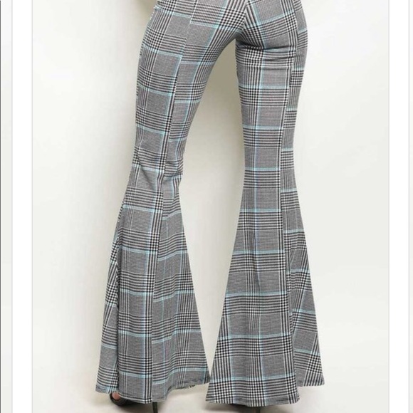 Checkered Bell Bottom Pants - Picture 3 of 5